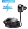 Автомобільний зарядний пристрій 5-в-1 ASOMETECH 78W PD3.0 QC4.0 LED-дисплей з виносним блоком car charger 3xUSB+2xTypeC