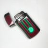 Зажигалка (Турбо) FANG-FANG подарочная, в упаковке серебрянная (красный+зеленый), сувенирные зажигалки