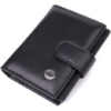 Компактний чоловічий гаманець вертикального формату з натуральної шкіри 723095 Чорний