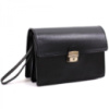 Барсетка шкіряна з ремінцем класична ручна робота Чорний (1939512665)