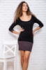 Міні-сукня з рукавом 3/4, чорно-сірого кольору, 167R154