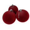 Набор игрушек на елку 19859 10 см 3 шт бордовый бархат