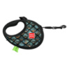 Повідець-рулетка для собак WAUDOG R-leash з контейнером для пакетів, малюнок «Луска», світловідбивна стрічка, M, до 20 кг, 5 м