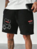 Чорні чоловічі стильні шорти з ДТФ