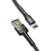 Дата кабель Baseus Cafule Lightning Cable Special Edition 2.4A (1m) (CALKLF) (Сірий) - купити в SmartEra.ua