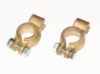 Комплект акумуляторних ремонтних клем + та - (без проводів) латунних під опресування  кабеля 9 мм.
