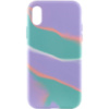 Чохол для Apple iPhone X / XS (5.8«») - Silicone case full Aquarelle Бірюзово-бузковий - купити в SmartEra.ua