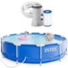 Intex 28212 366×76 см круглий каркасний басейн Metal Frame Pool синій з фільтр насосом 2006 л/год