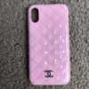 Чехол Chanel Iphone X Case Quilted Double C Pink