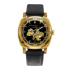 Жіночий механічний годинник Awarder 021-3D Де би не була Gold-Black-Black Leather з автопідзаводом