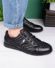 Чоловічі чорні кросівки з еко-шкіри