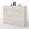 Большой комод Эверест на 3 ящика Соната-6 120х38х94 дуб крафт белый (DTM-2703)
