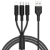 Кабель Hoco X25 Soarer USB to Lightning+Micro+Type-C Black (Код товару:21476)