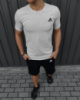 Чоловічий комплект Adidas футболка сіра + шорти