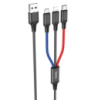 Кабель HOCO X76 Combo 3-in-1 Lightning / Micro-USB / Type-C ∙ Зарядный универсальный USB провод шнур 3 в 1 для зарядки Android / iPhone