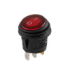 Переключатель on-off с подсветкой 12V круглый 3pin RED 22*22*16мм 6A 250V 10A 125/250V