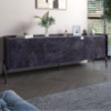 Тумба под телевизор с ящиками LION Wood с черными ножками 160х65х40 см Бетон темный (LION-043124)