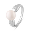 Серебряное кольцо CatalogSilver с натуральным жемчугом, вес изделия 3,28 гр (2082019) 17.5 размер