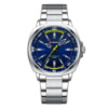 Чоловічий класичний годинник Curren 8455 Silver-Blue зі сріблястим браслетом та синім циферблатом