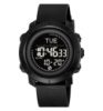 Чоловічий спортивний годинник Skmei 2620PBK Black + Compass з крокоміром та компасом