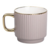 Чашка фарфоровая с золотым ободком и золотой ручкой 300 (мл) Кремовая RX-N231129CR