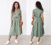 Довга котонова сукня на гудзиках «Lesley» оптом | Норма Фісташковий, 42-44