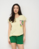 Жіночий комплект із зеленими шортиками - імітація кишені   S, M, L, XL