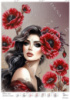 Схема під вишивку Дівчина в маках