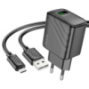 Мережевий зарядний пристрій з кабелем HOCO CS21A Rich single port QC3.0 charger set(Micro)(EU) Black (6942007609890)