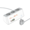 Сетевое зарядное устройство удлинитель Hoco AC23 2 USB/ 2 Type-C PD 65W 3 розетки 2m white