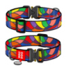 Нашийник для собак нейлоновий WAUDOG Nylon з QR паспортом, малюнок «Вітраж», металева пряжка-фастекс, XXL, Ш 35 мм, Д 46-70 см