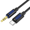 Аудіокабель BOROFONE BL20 Type-C to 3.5mm male, silicone, 1m,  Black (6941991114410)