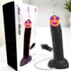 Фалоімітатор з ефектом сім'явиверження «Realistic Black XL» – з викидом для страпона Strap-On-Me