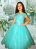 Прокат детского банкетного платья «Принцесса», цвет мята.