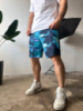 Модні літні чоловічі сині трикотажні шорти з яскравим дизайном