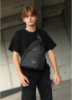 Cумка через плече слінг Sambag Brooklyn MSH чорний з перфорацією