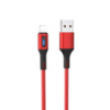 Кабель Hoco U79 с индикатором USB to Lightning 1.2m red