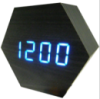 Настольные часы VST-876-5 с синей подсветкой в виде деревянного бруска