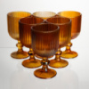 Набор бокалов для вина 6 штук 240 мл на ножке стеклянные Янтарный Yiwu HP-19-209