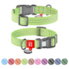 Нашийник WAUDOG Re-cotton з QR паспортом, відновлена бавовна, пластикова пряжка (ширина 20 мм, довжина 28-40 см), салатовий