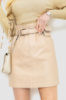 Спідниця з ременем з екошкіри, колір світло-бежевий, 186R5260