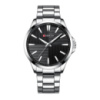 Чоловічий годинник Curren 8407 Silver-Black з металевим браслетом та мінеральним склом