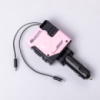 Автомобильное зарядное устройство MECHA с выдвижными кабелями и портами USB/Type-C Розовый
