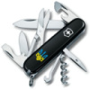 Нож Victorinox Climber Ukraine Black «Тризуб Жовто-Блакитний» (1.3703.3_T0016u)