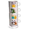 Набор фарфоровых чашек для детей на металлической подставке Animals 4 (шт) по 300 (мл) подарочный набор чашек FM-8