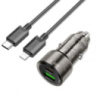 АЗП Hoco Z52 (PD38W+QC3.0 1Type-C/1USB) + кабель Type-C-Lightning (Чорний)