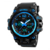 Чоловічий спортивний годинник Skmei 1155 Black Blue з комбінованим циферблатом та підсвічуванням