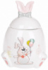 Банка керамическая «Веселый кролик с цветами» 450мл с объемным рисунком