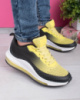 Жіночі чорно-жовті кросівки на шнурівці