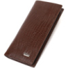 Фактурний чоловічий вертикальний гаманець без застібки з натуральної шкіри з тисненням 721903 Коричневий